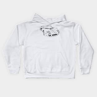 GT 40 Wireframe Drawing Kids Hoodie